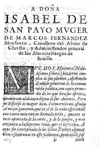 A Doña Isabel de San Payo Mvger de Marcos Fernandez Monsanto