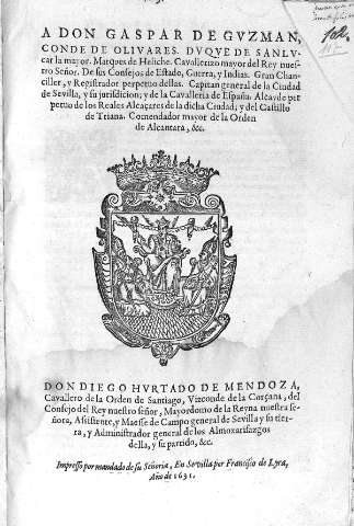 A Don Gaspar de Gvzman, Conde de Olivares, Dvque de Sanlvcar... 