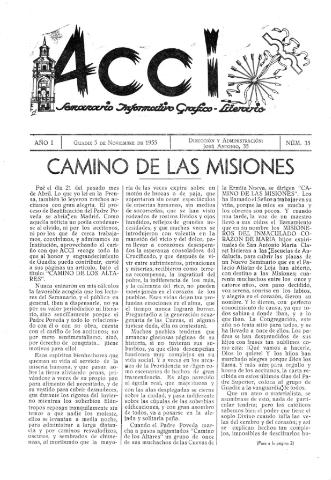'Acci  : seminario informativo grafico - literario' - Año I Número 35  - 1955 noviembre 5