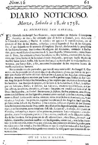 'Diario noticioso, curioso, erudito y comercial público y económico' - Número 16 - 1758 marzo 18