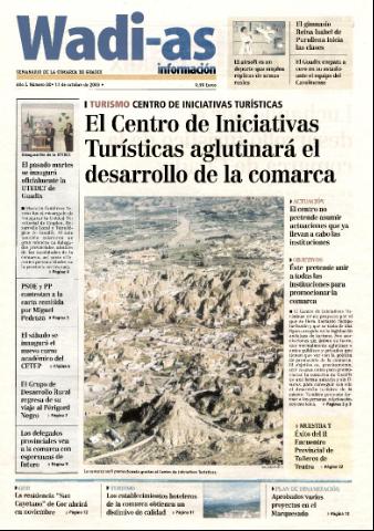'Wadi-as información : periódico semanal de la comarca de Guadix.' - Año I Número 80 - 2003 octubre 17