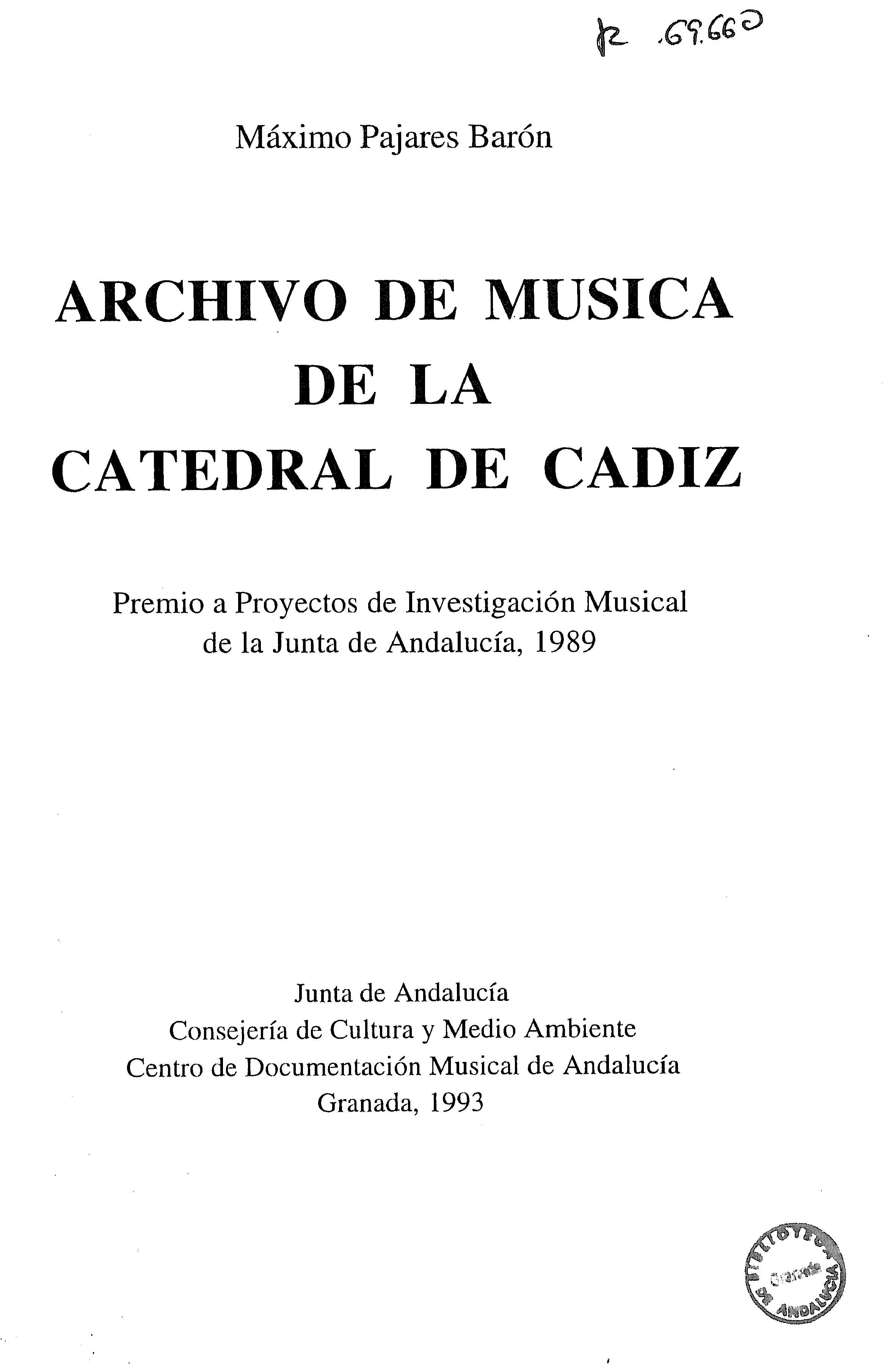 Archivo de Música de la Catedral de Cádiz