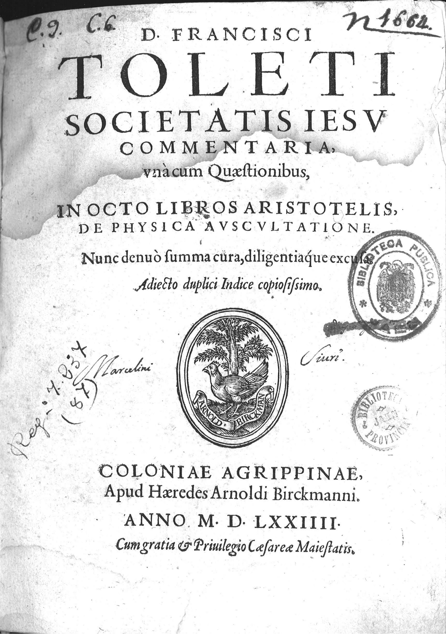 D. Francisci Toleti Societatis... Commentaria,