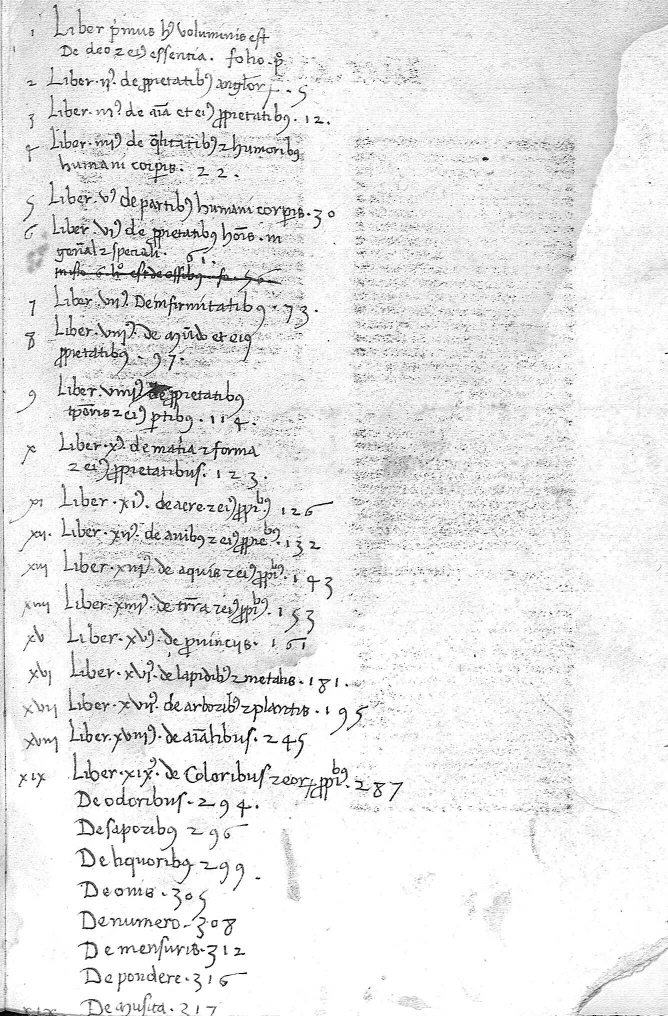 Índice manuscrito