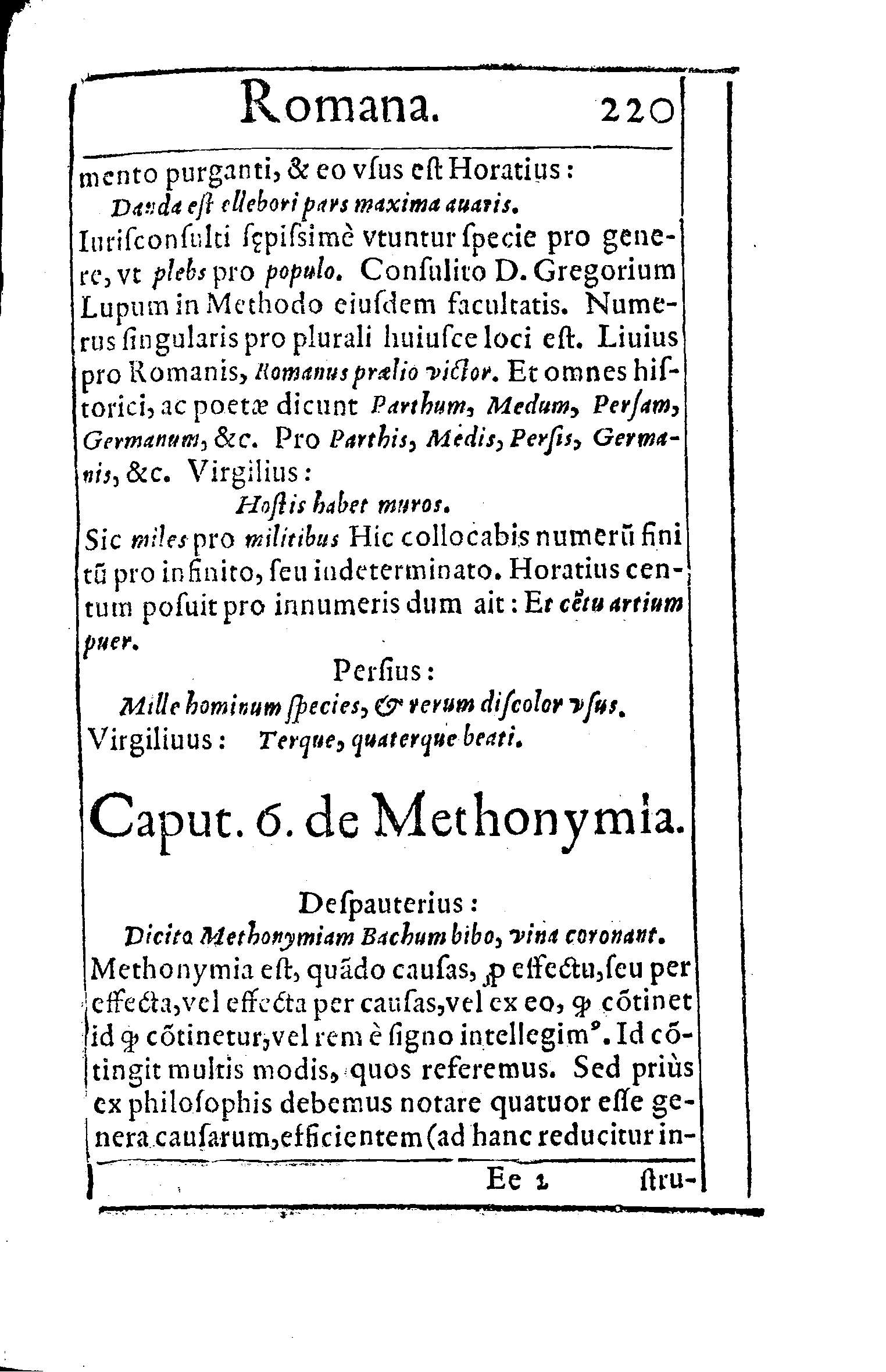 Caput. 6. de Methonymia
