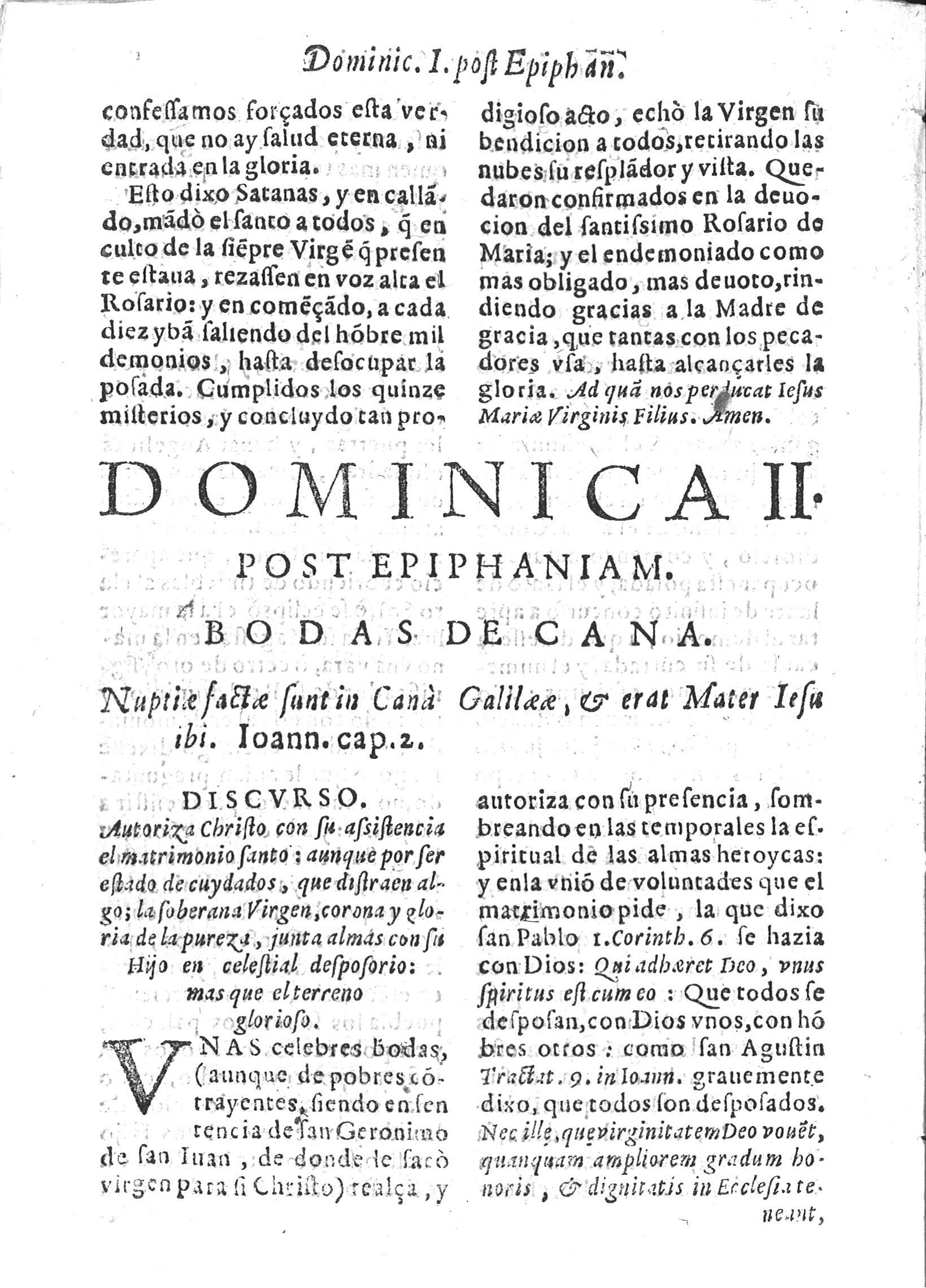 Dominica II post Epiphaniam. Bodas de Cana