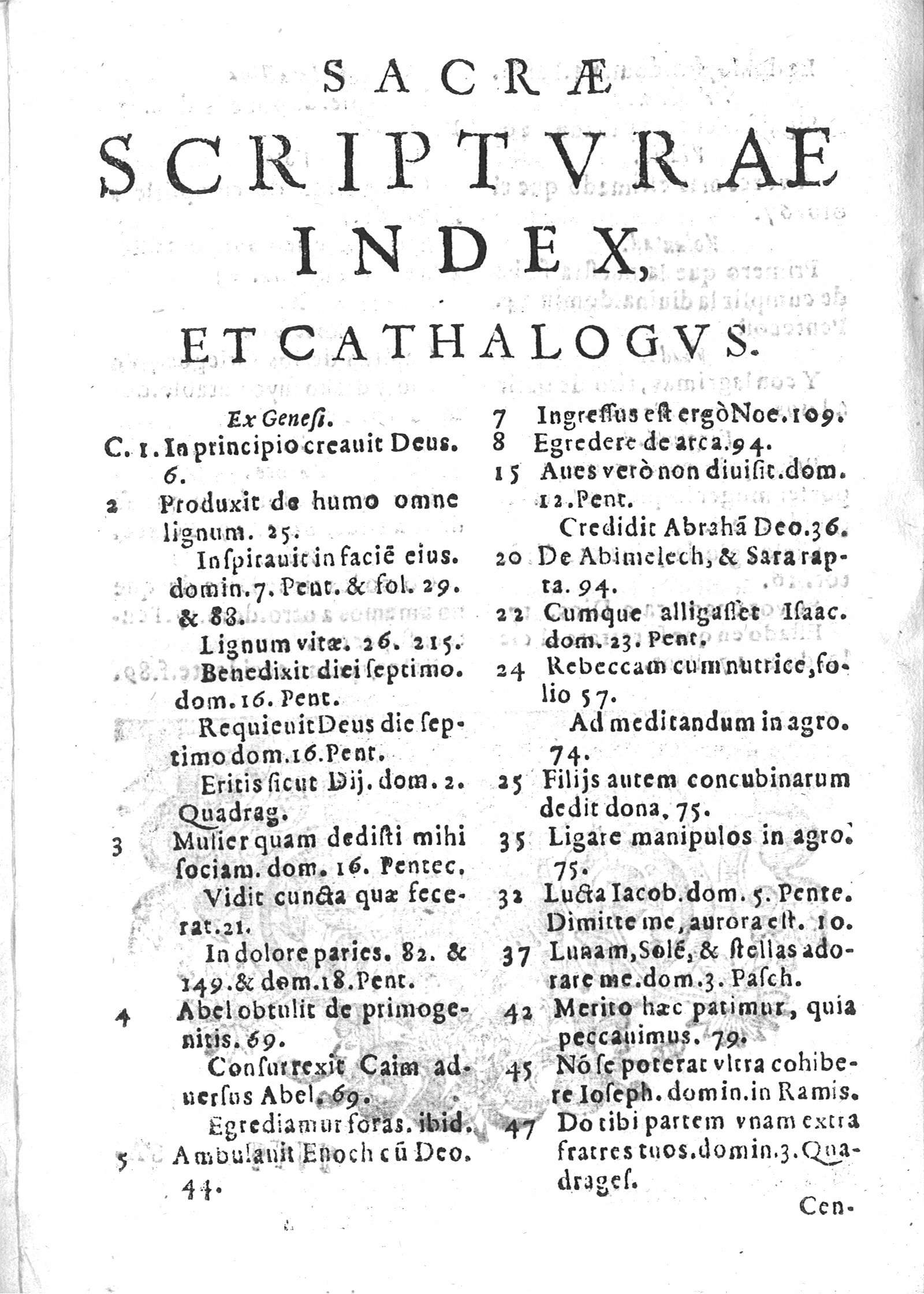 Sacrae Scriptvrae index et cathalogvs