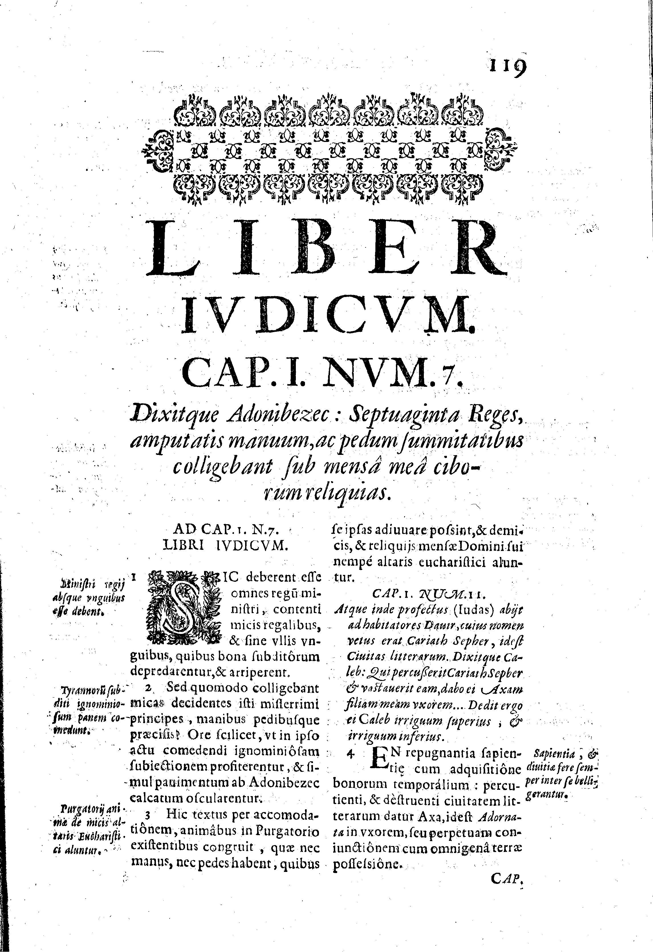Liber Ivdicvm. Cap.I. Nvm.7. Dixitque Adonibezec