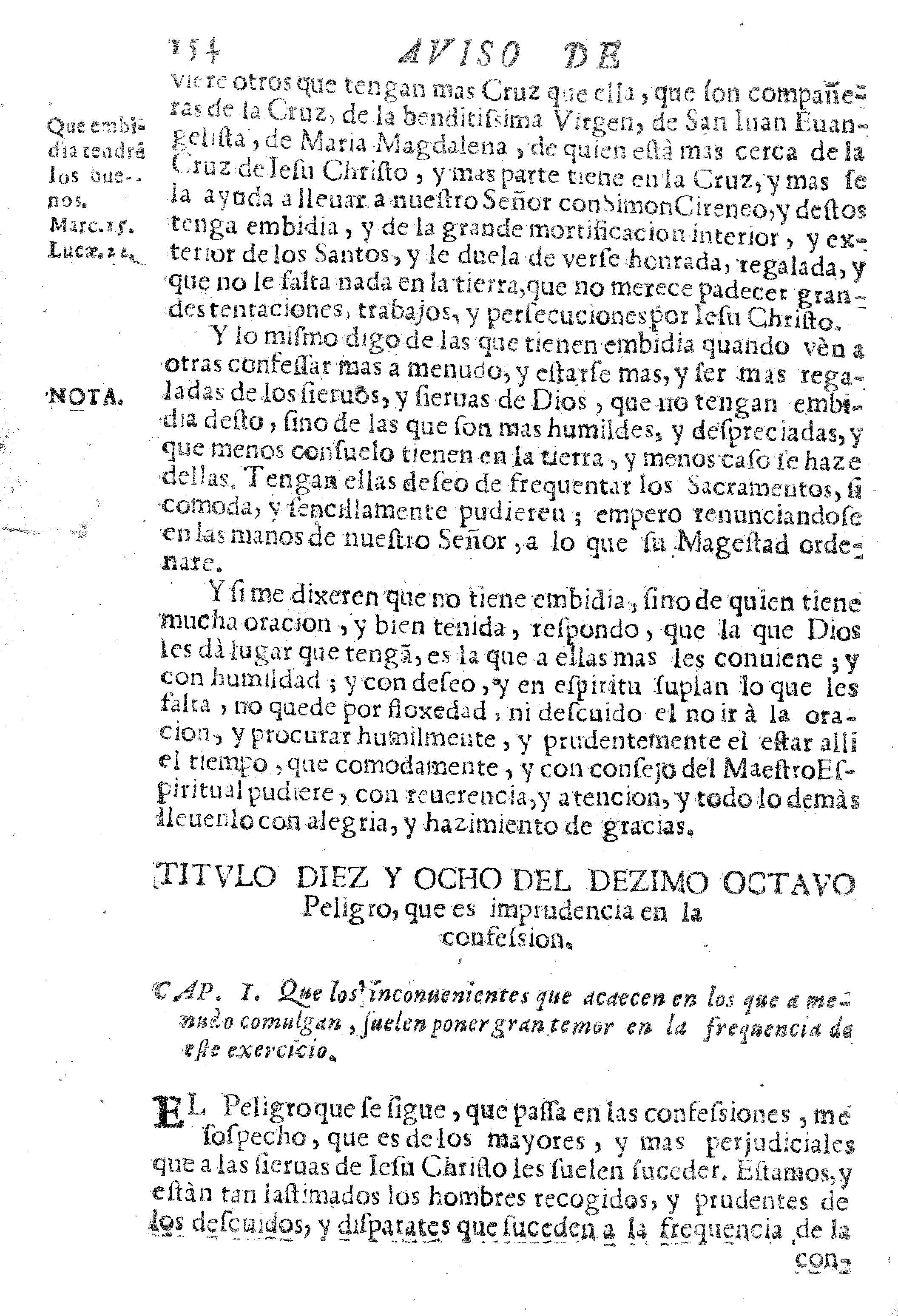 Titvlo diez y ocho del dezimo octavo Peligro, que es imprudencia en la confession