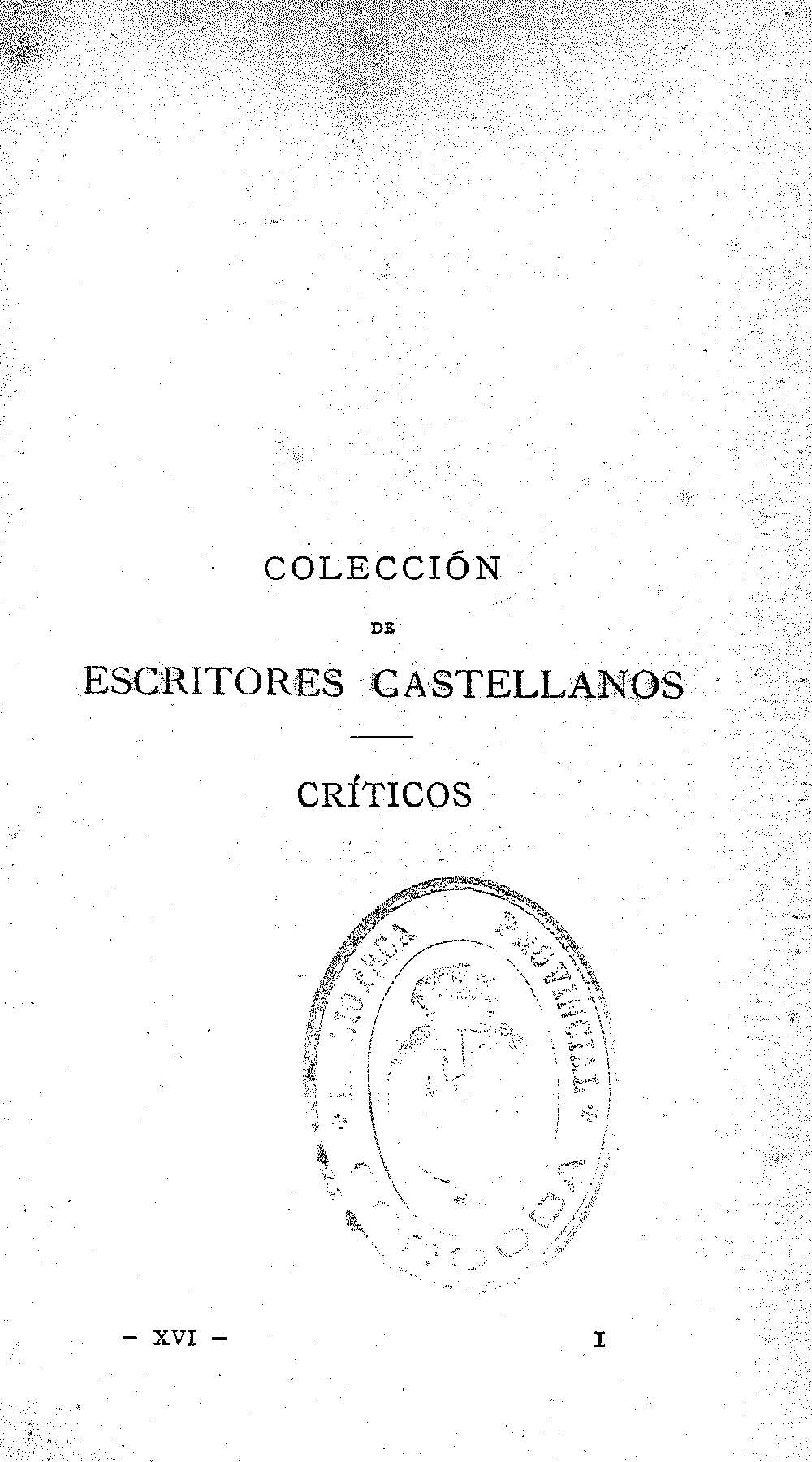 Colección de escritores castellanos. Críticos