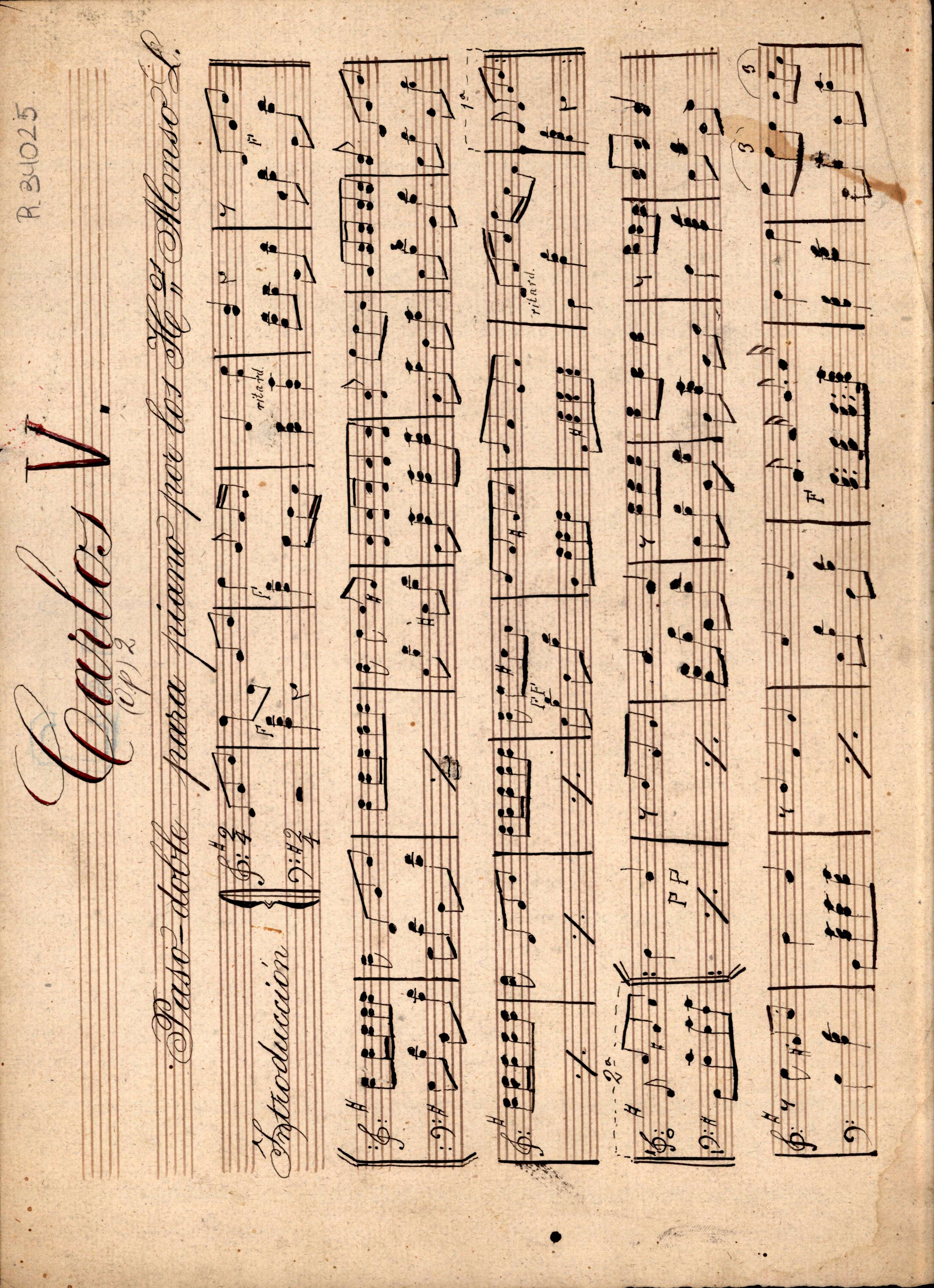 Carlos V (op.) 2. paso-doble para piano por los Hos. Alonso L.