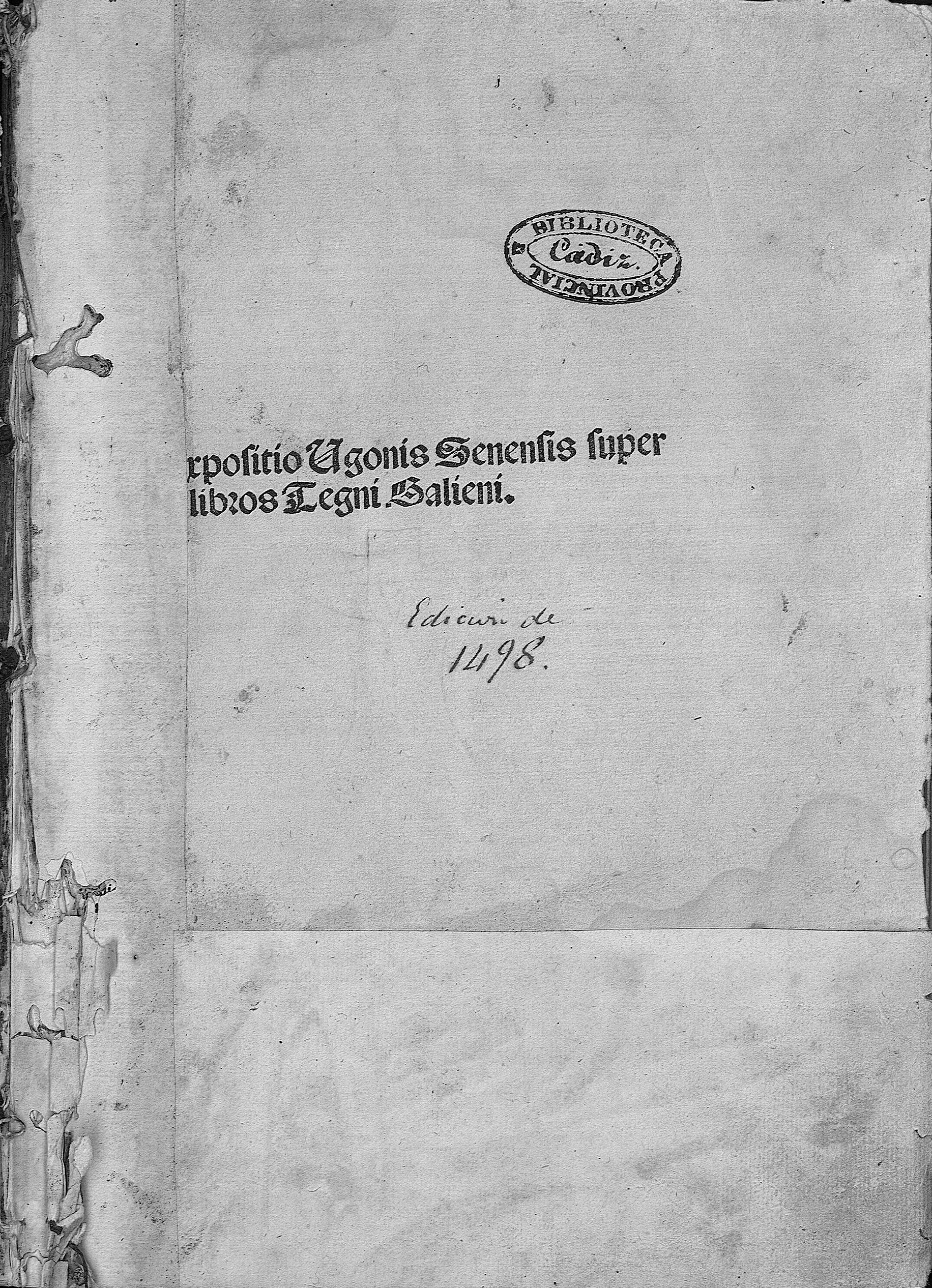 Expositio Ugonis Senensis super libros Legni Galienei