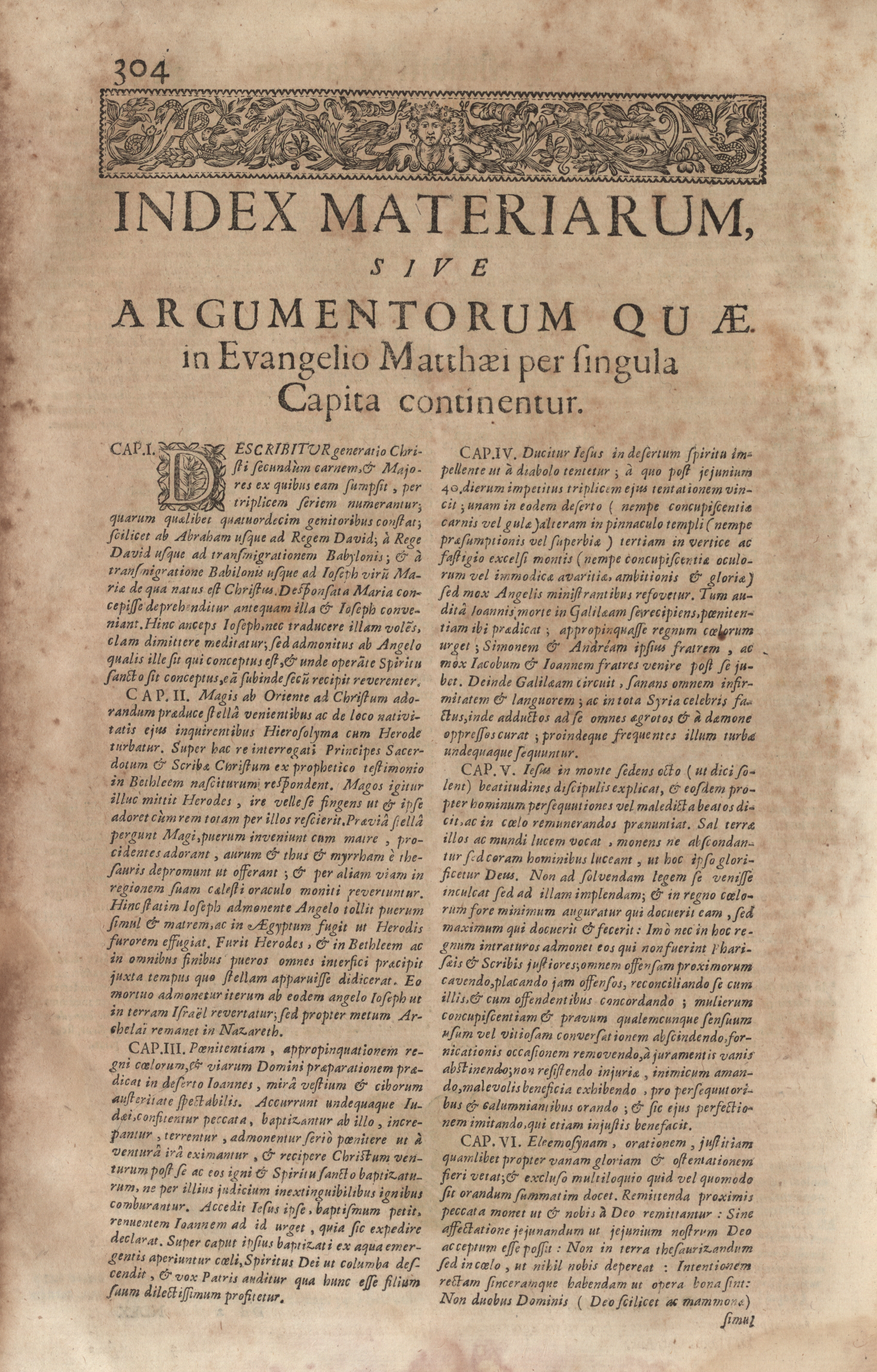 Index materiarum, sive argumentorum quae