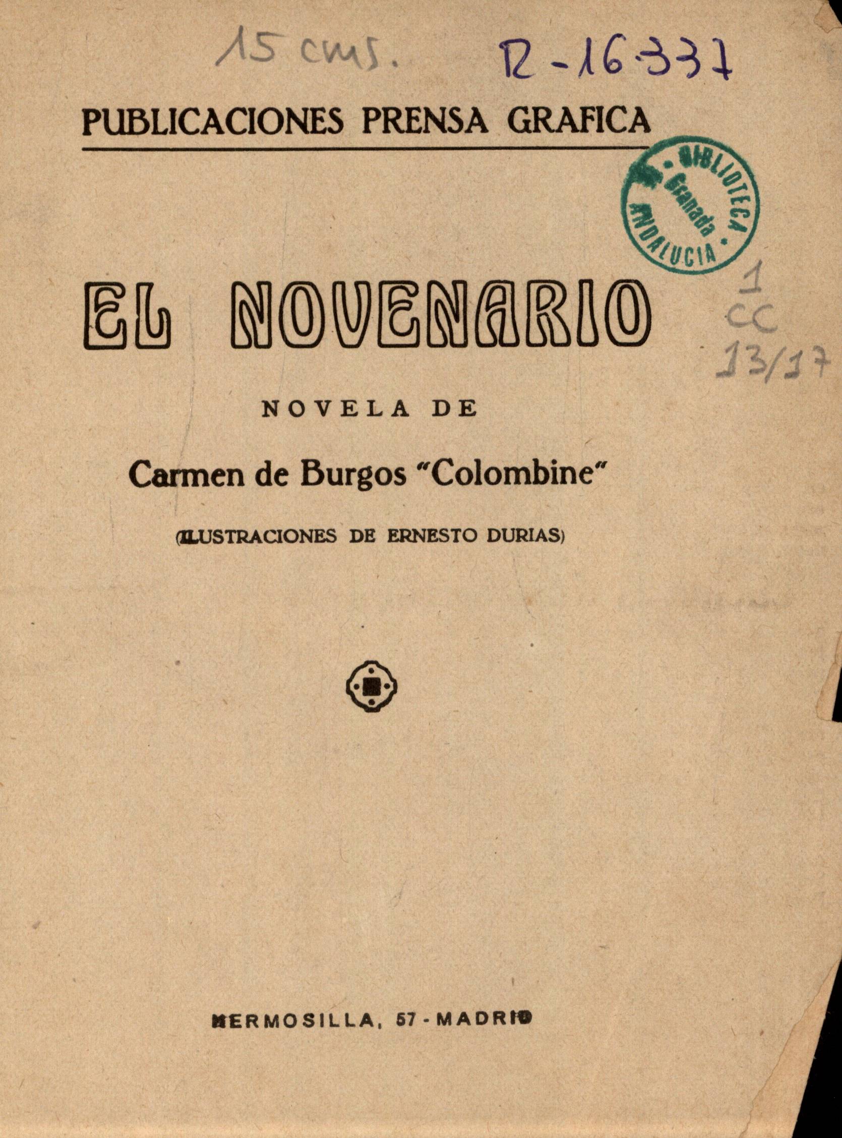 El novenario, novela de Carmen de Burgos 
