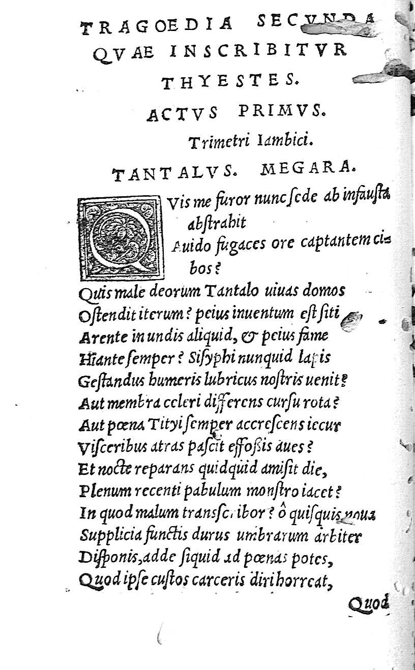 Tragoedia Secunda quae inscribitur Thyestes