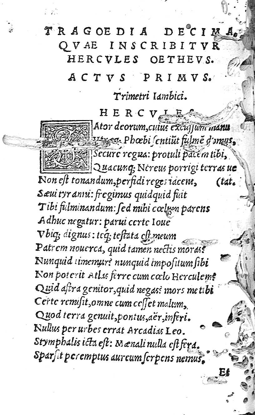 Tragoedia decima, quae inscribitur Hercules Oetheus