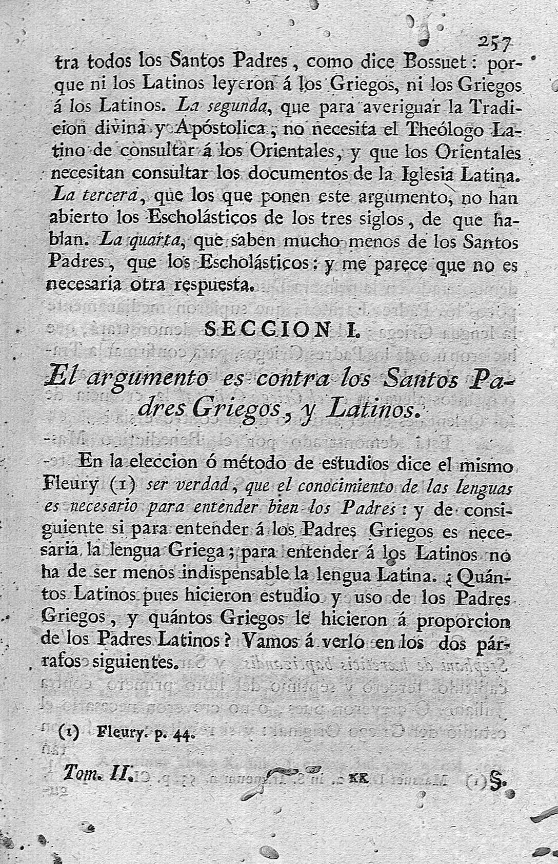 [Seccion I. El argumento es contra los Santos Padres Griegos, y Latinos] 257