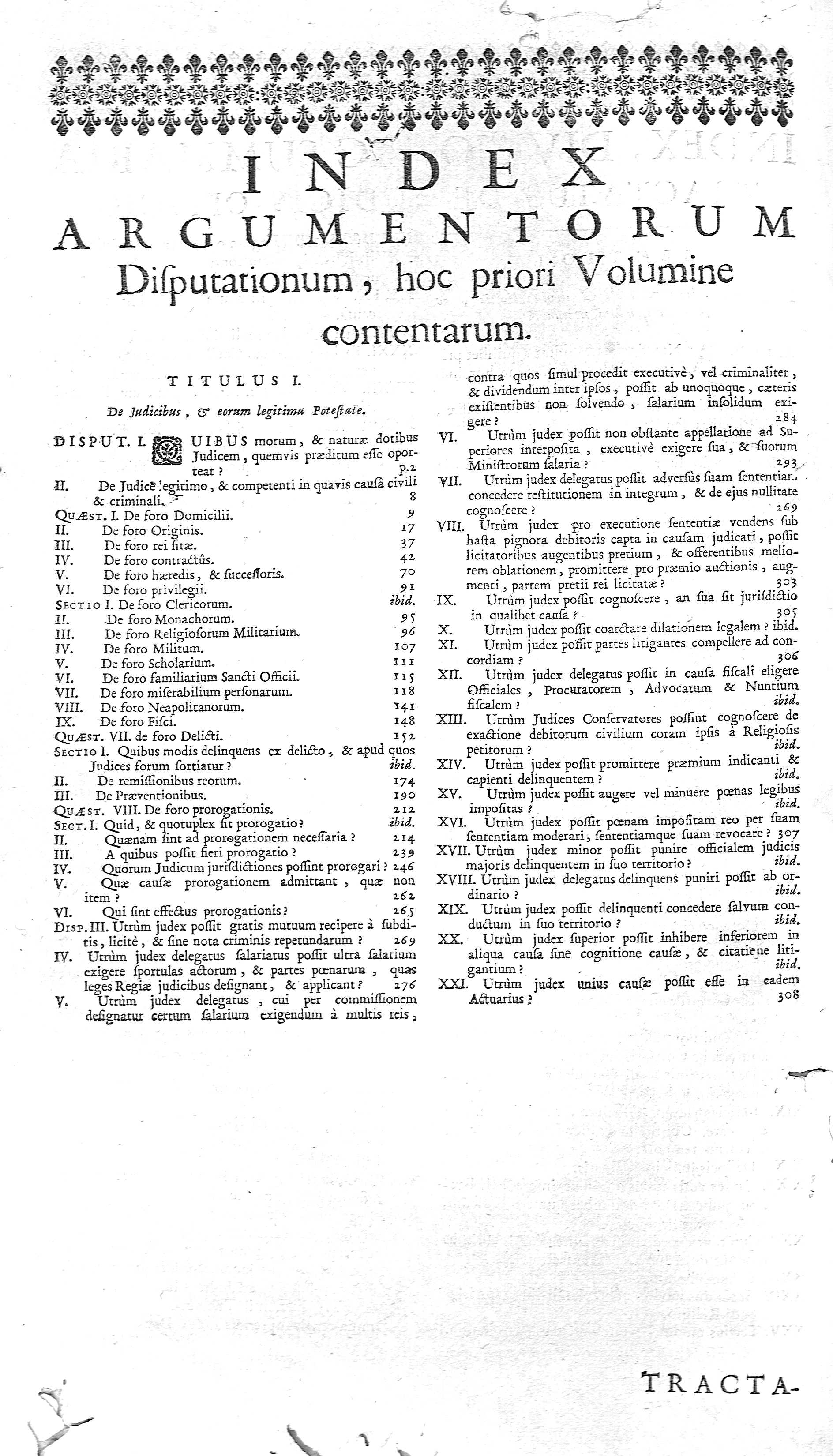 Index Argumentorum Disputationum,...