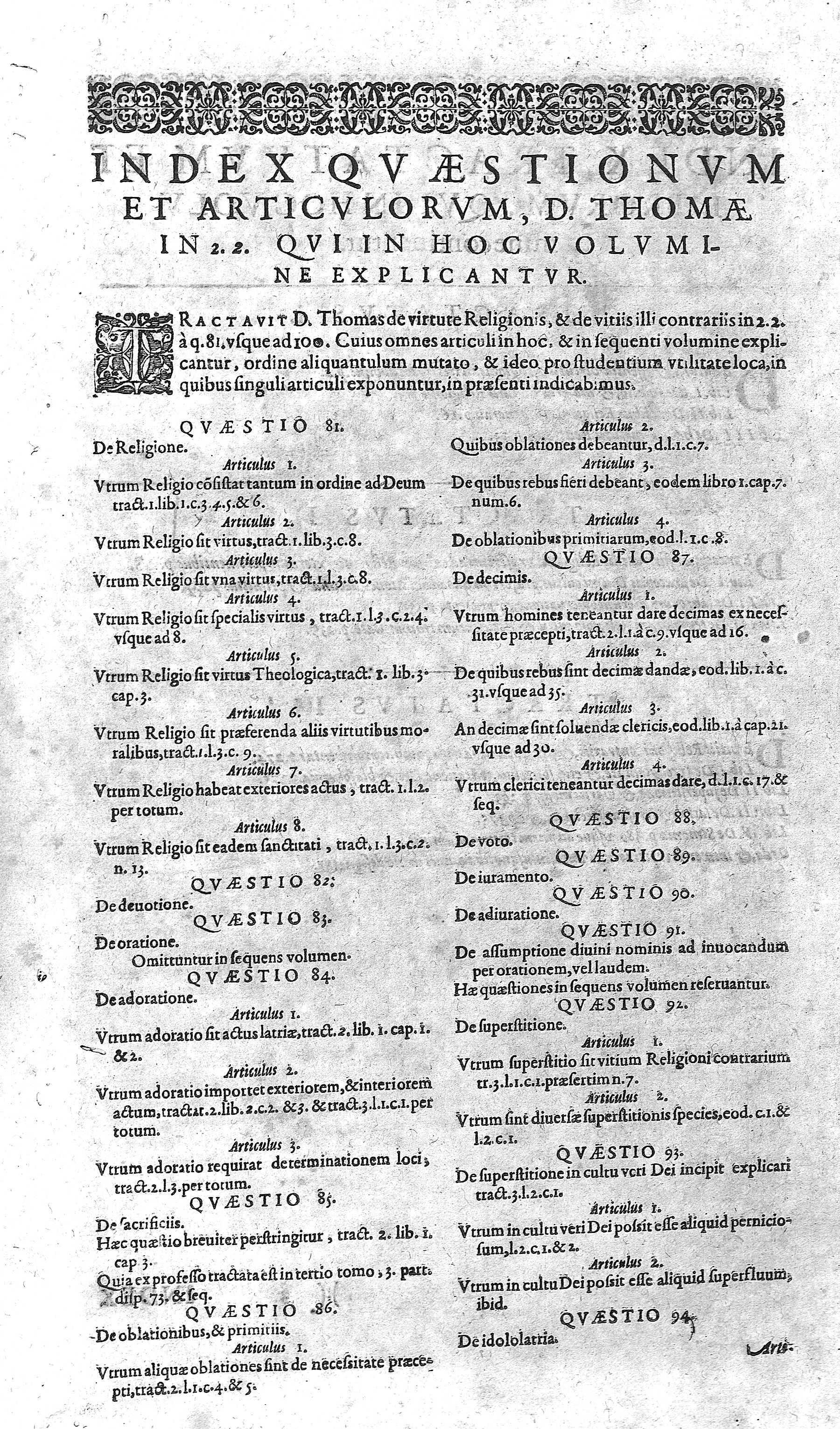 Index quaestionum et articulorum,...