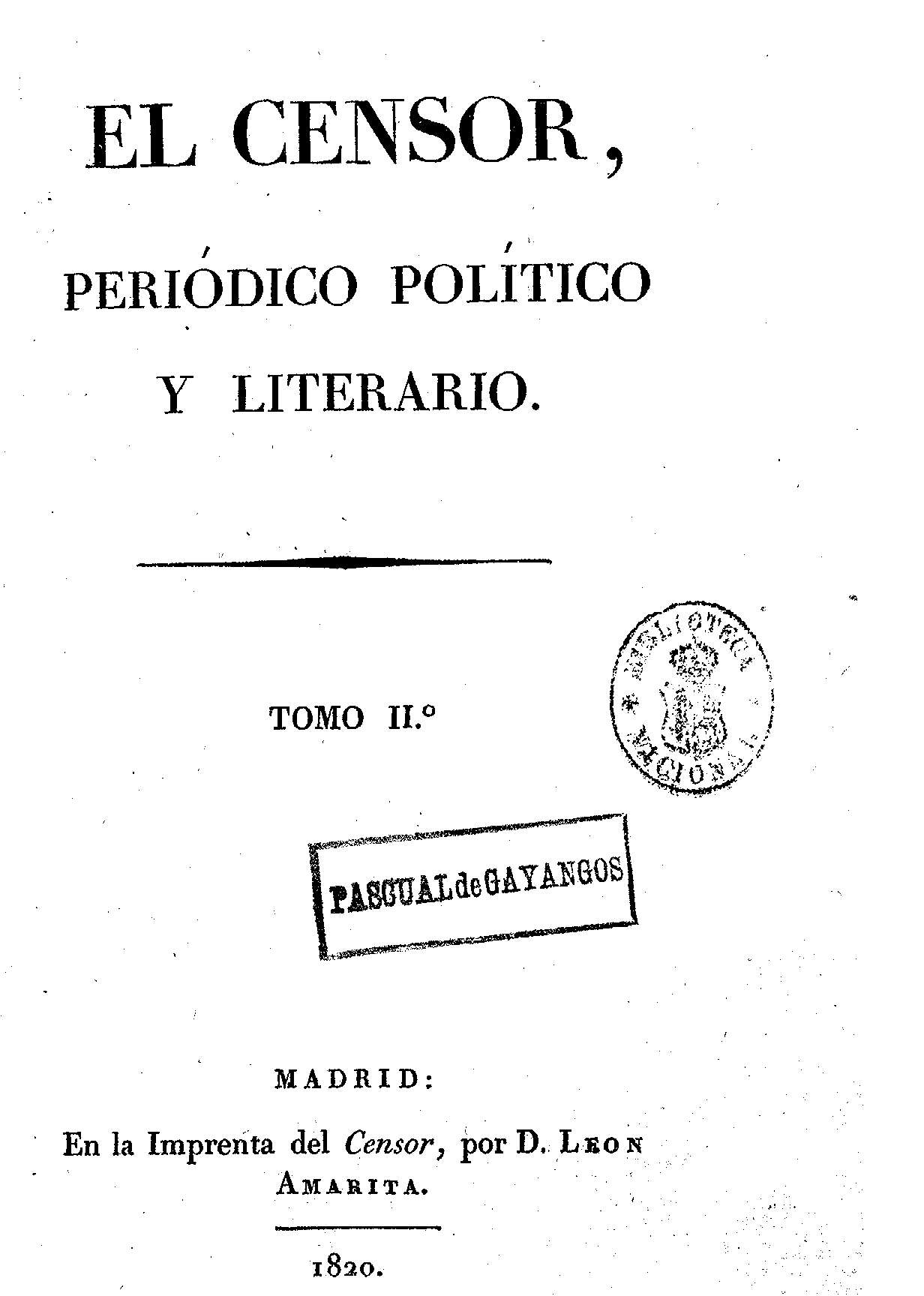 El censor, periódico político y literario. Tomo II