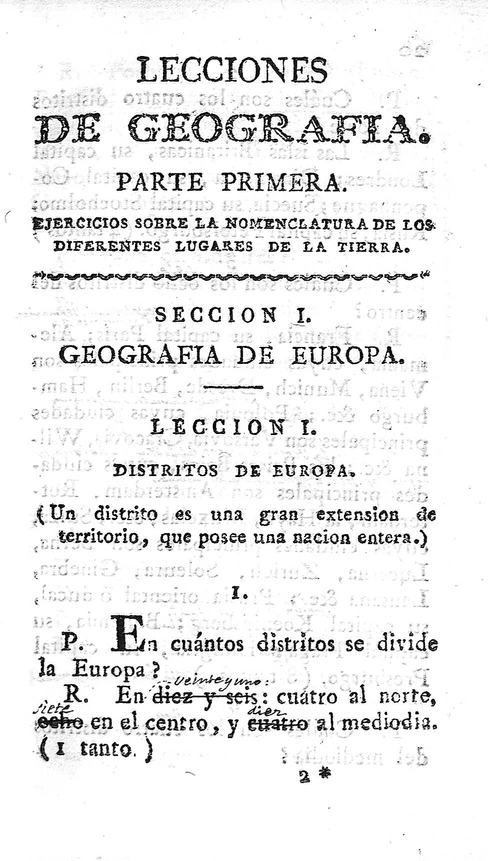 Lecciones de geografía. Parte Primera. Seccion I. Geografía de Europa. Leccion I