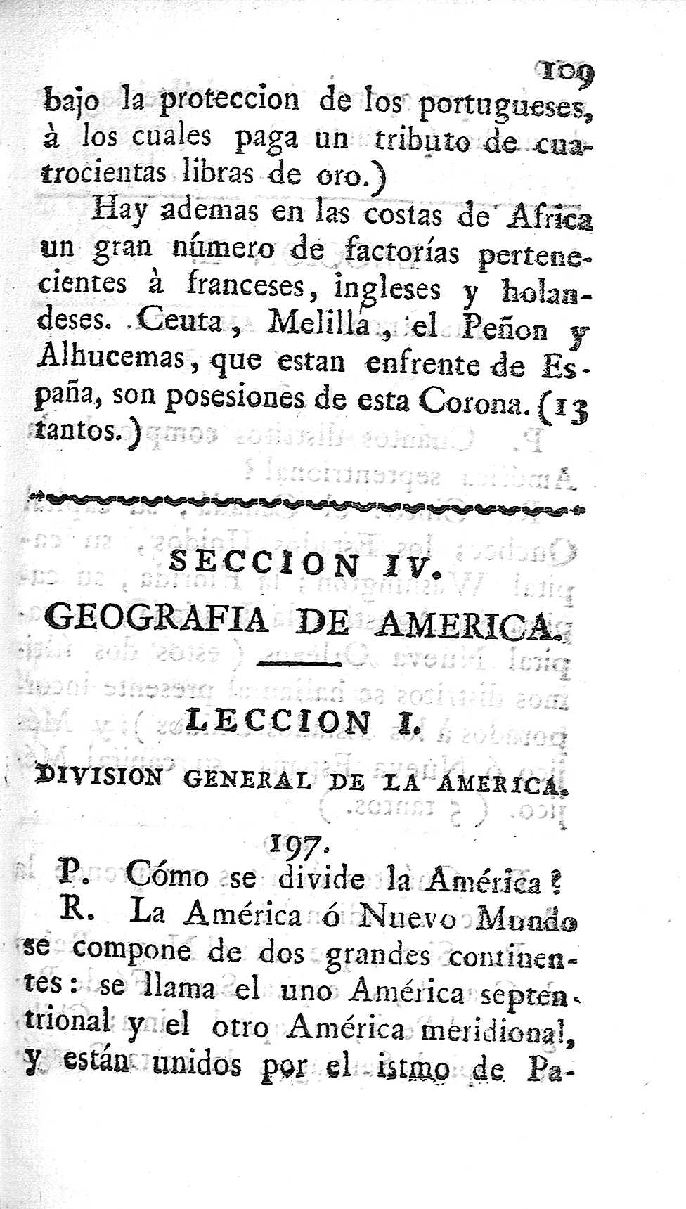 Seccion IV. Geografia de America. Leccion I. División general de la America