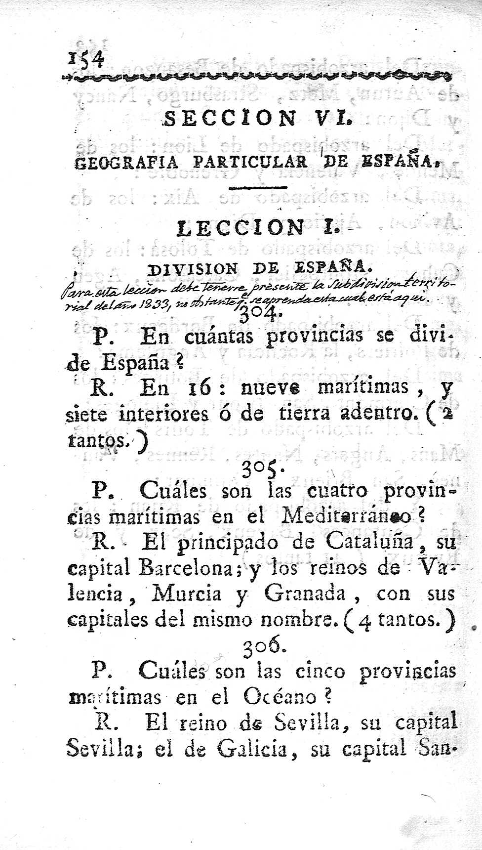 Seccion VI. Geografia particular de España. Leccion I. Division de España