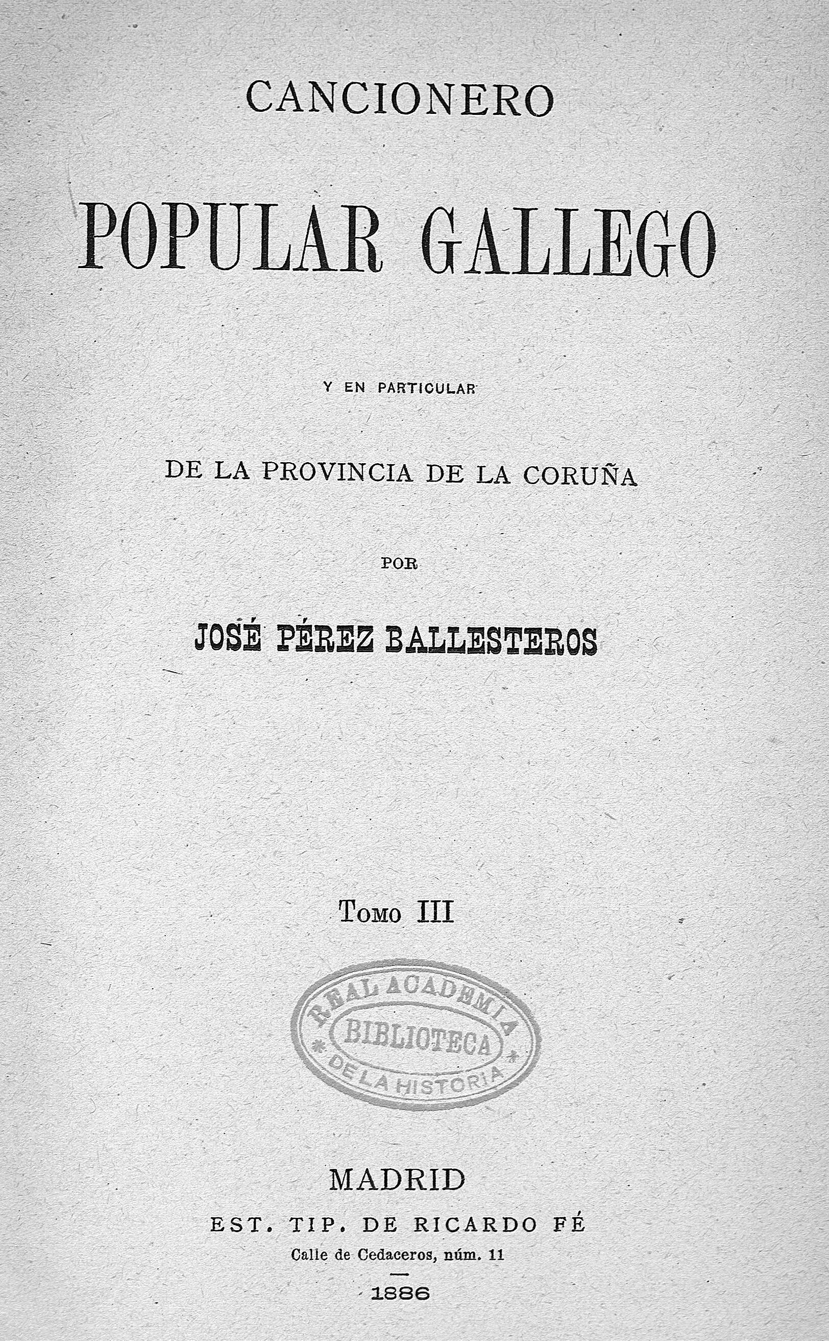 Cancionero popular gallego. Tomo III