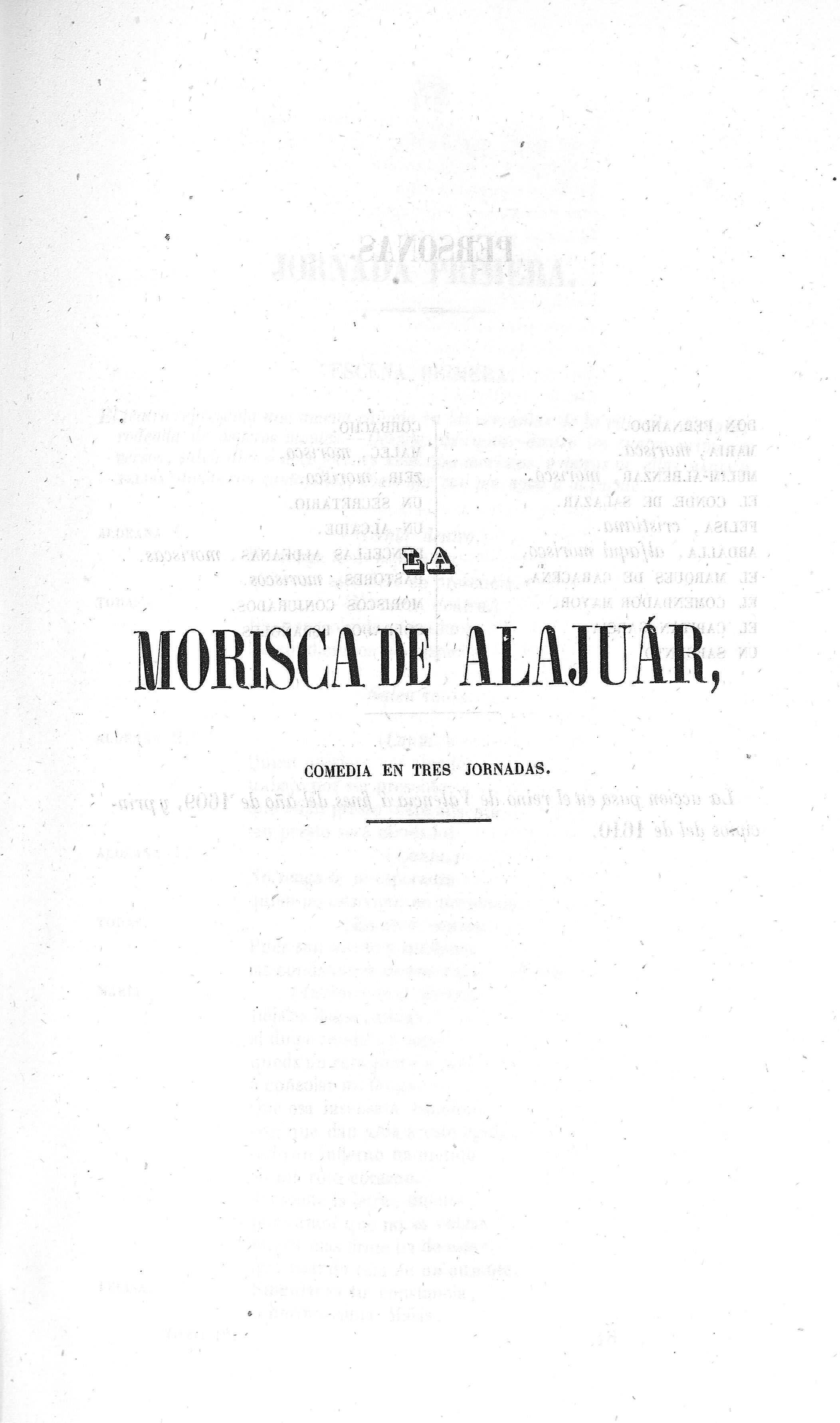 Morisca de Alajuár. Comedia en tres jornadas