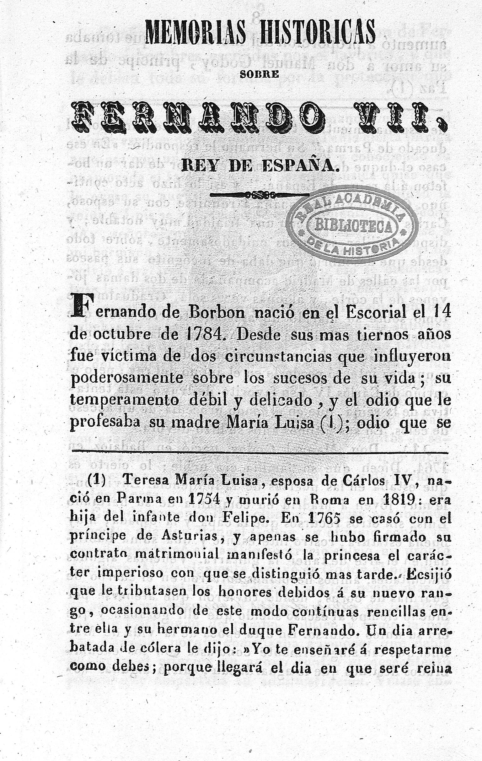 Memorias históricas sobre Fernando VII, Rey de España