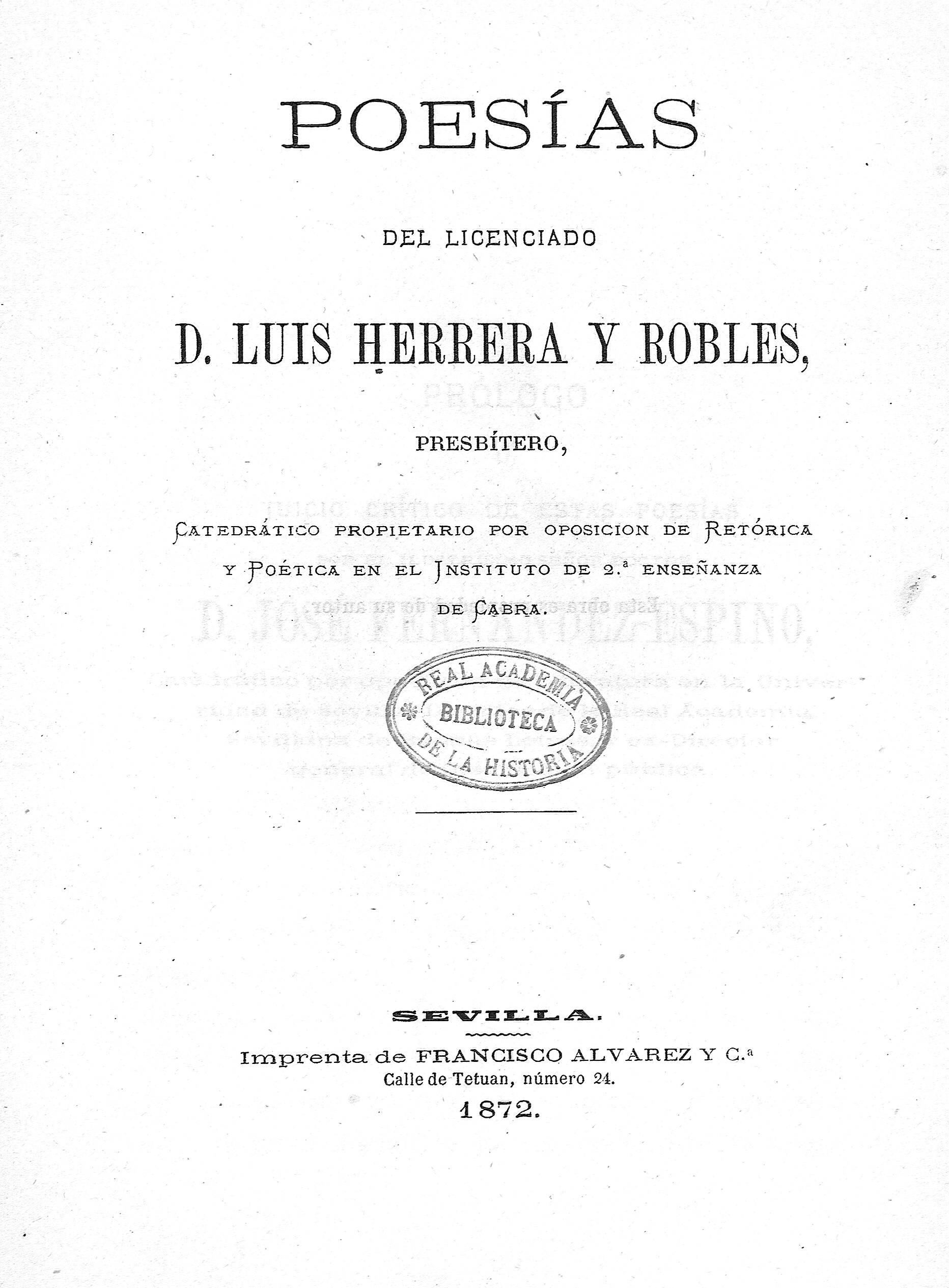 Poesías del Licenciado D. Luis de Herrera y Robles