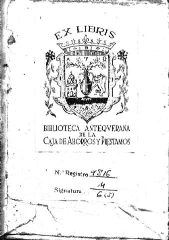 Ex-Libris Biblioteca Antequerana de la Caja de Ahorros y Préstamos