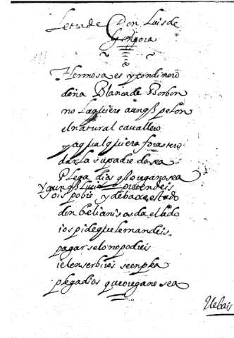 Letra de D. Luis de Gongora