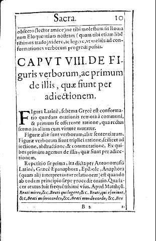 Capvt VIII. De figuris verborum, ac primum de illis, quae fiunt per adiectionem        