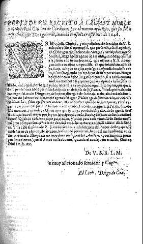 Copia de vn escrito a la muy noble y muy leal ciudad de Cordoua, por el nueuo arbitrio, que su Magestad, que Dios guarde, manda consultar este año de 1646