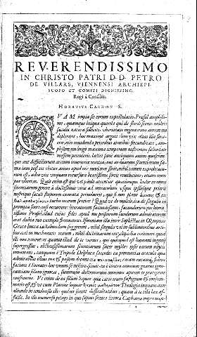 Reverendissimo in Christo patri D. D. Petro de Villars, Viennensi archiepiscopo et comiti dignisimo. Regi à Consiliis.