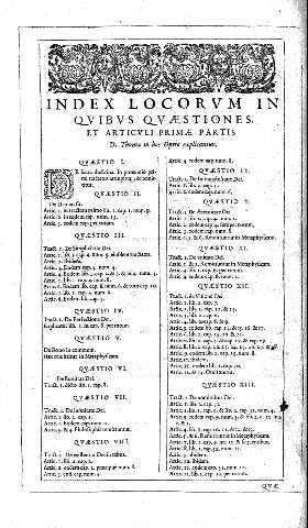 Index locorum in quibus quaestiones et articuli primae partis.