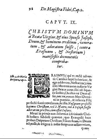 Cap. IX. Christum Dominum a Beata Virgine, ...