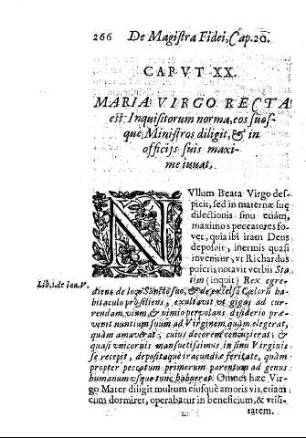 Cap. XX. Maria Virgo Recta est. Inquisitorum norma, ...
