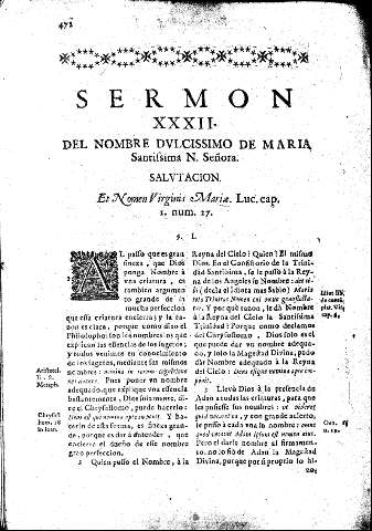 Sermon XXXII. Del Nombre Dvlcissimo de Maria Santissima N. Señora