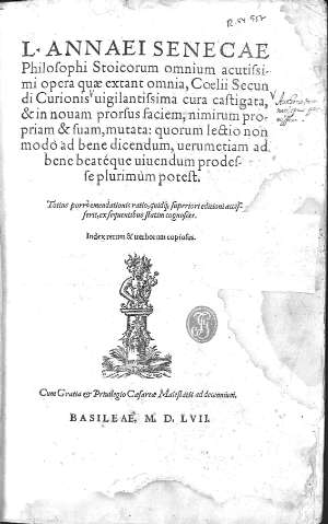 L'annaei Senecae Philosophi Stoicorum omnium acutissimi opera...