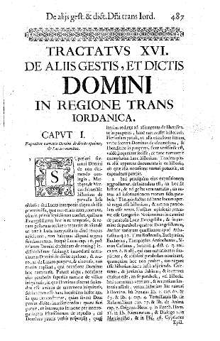 Tractatvs XVI. De aliis gestis, et dictis Domini in regione Transiordanica