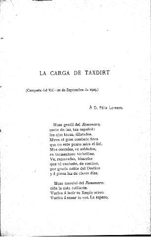 La carga de Taxdirt (Campaña del Rif. - 20 de Septiembre de 1909
