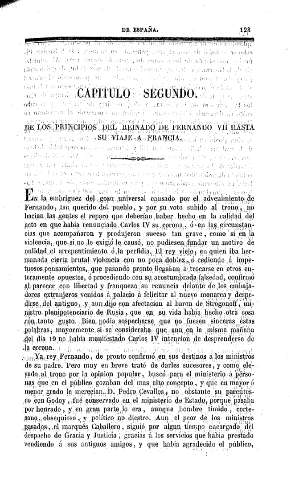 Capítulo Segundo. De los principios del reinado de Fernando VII hasta su viaje a Francia