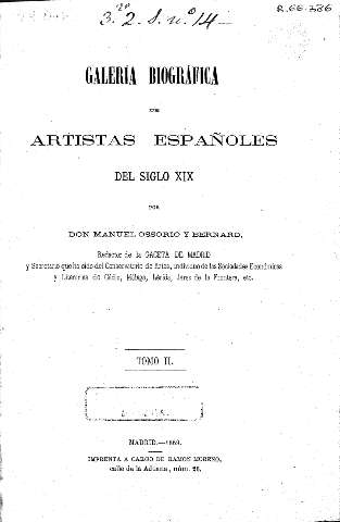 Galería biográfica de artistas españoles del siglo XIX. Tomo II