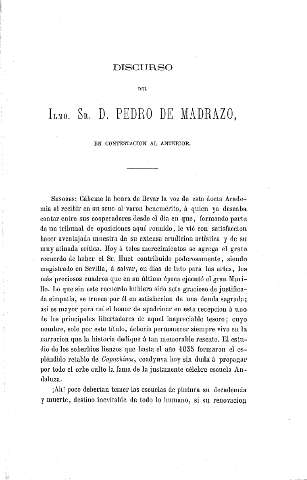 Discurso del Ilmo. Sr. D. Pedro de Madrazo, en contestación al anterior