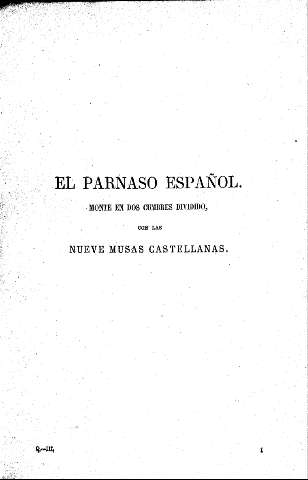 El Parnaso español, Monte en dos cumbres dividido, con las nueve musas castellanas