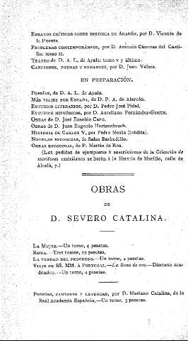 Obras de D. Severo Catalina.