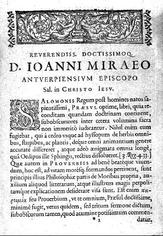 Reverendiss doctissimo D. Ioanni Miraeo antverpiensium episcopo