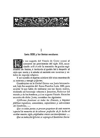 I. León XIII y las fiestas seculares